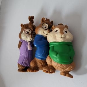 Chipmunks Simon, Theodore and Jeanette Figures McDonalds
